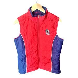 64. GENUINE MERCHANDISE | STL Cardinals Zip Up Quilted Vest Size Medium